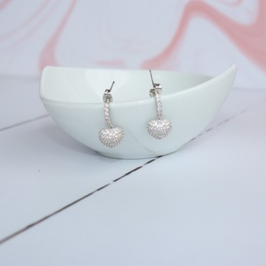 Aretes Corazón Plateados