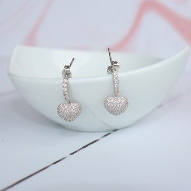 Aretes Corazón Plateados