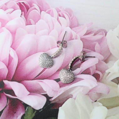 Aretes Corazón Plateados