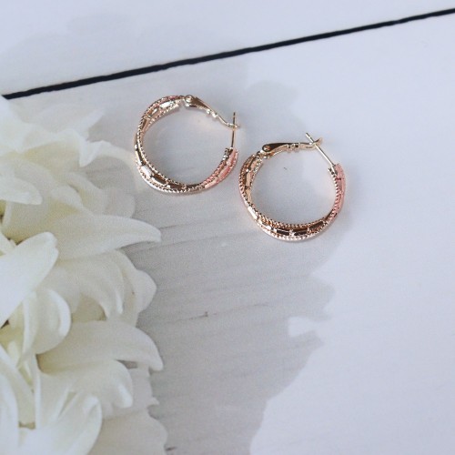 Aros Oro Rosa Medianos